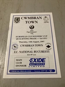 1997 CWMBRAN TOWN V NATIONAL BUCURESTI EUROPEAN CUP WINNERS ECWC QUALIFYING VGC - Picture 1 of 5