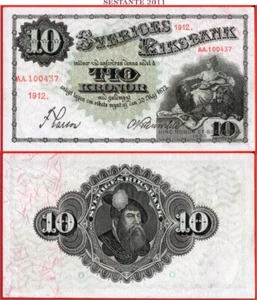 SUECIA 10 CORONAS 1912 fecha escasa prefijo AA P 27g XF++ envío gratuito desde 100$ - Imagen 1 de 8