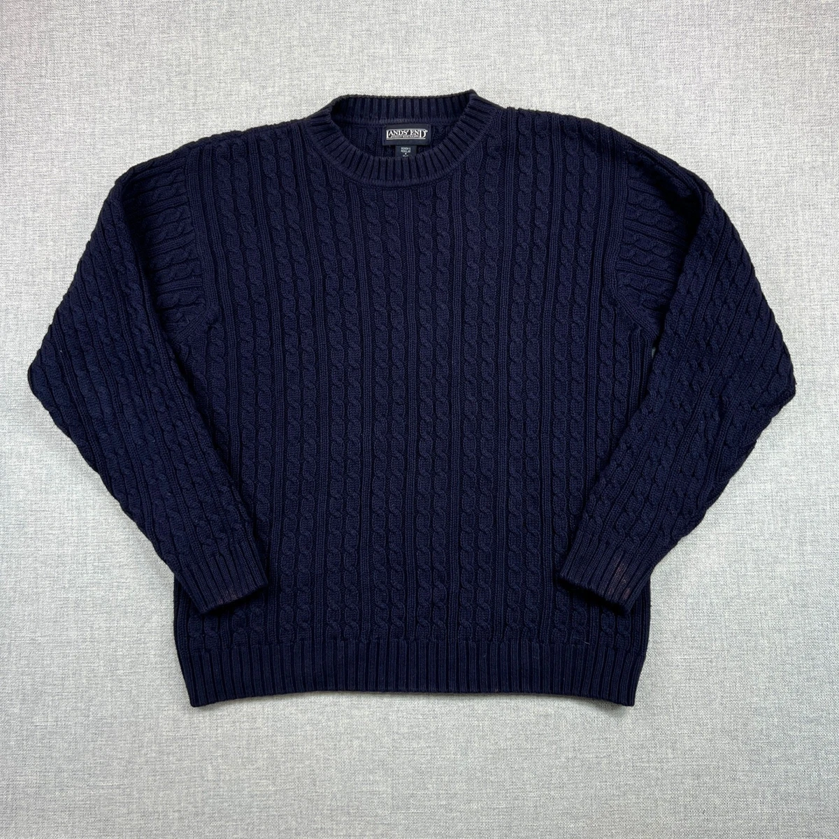トップス 90s lands' end cotton sweater Vintage 90'S Lands' End cotton knit sweater made in the USA size M