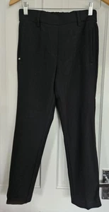 Next Black Trousers Size 8 Petite Tailored Smart Work Office Elastic Waistband - Picture 1 of 12