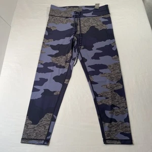 NWT Aerie Camo 7/8 Leggings Capri Chill/Play/Move Size L Blue/Purple Drawstring - Picture 1 of 10