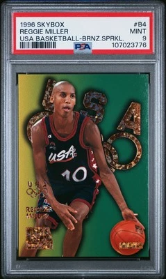 1996 Skybox Usa Basketball #B4 Reggie Miller Usa Basketball-Brnz.Sprkl. PSA 9 - Image 1 of 2