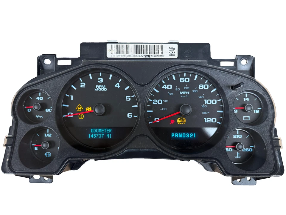 Grupo de velocímetros 07-11 camioneta Chevy Silverado y GMC Sierra 1500 145.737 millas Foto 1 de 4