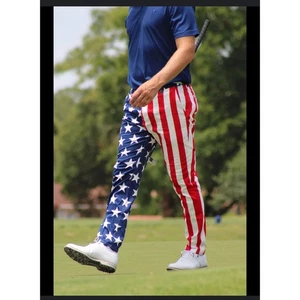 Loud Mouth Golf Pants Men's 34 Stars Stripes American Flag Patriotic USA - Picture 1 of 10