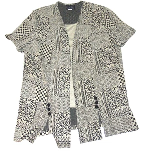 Vany New York Womens Short Sleeve Blouse Open Front Top Knit Size 16 grey - Picture 1 of 10