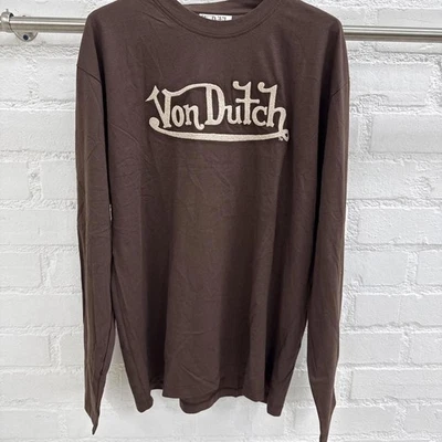 Von Dutch New long sleeve shirt brown Size Large - Image 1 of 4