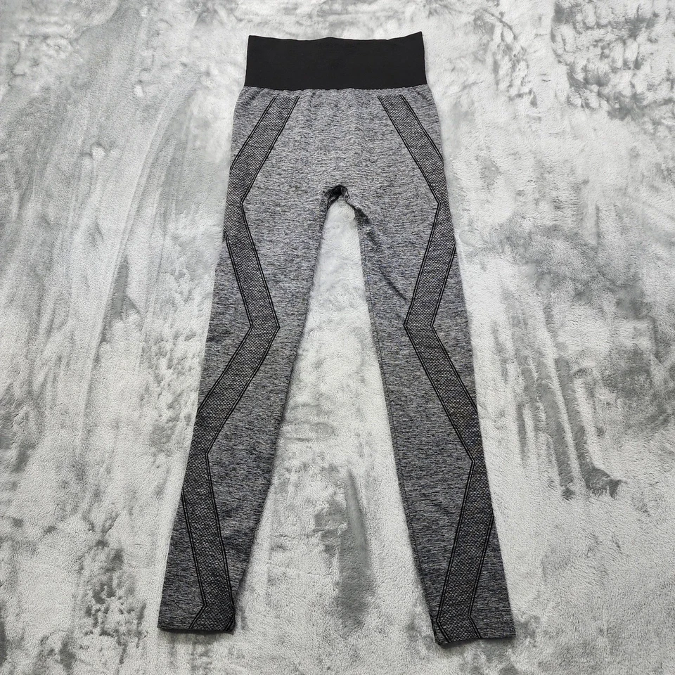 Nuevo Mixto Leggings Mujer Talla Única OS Gris Negro Zig Zag Sin Costuras Cintura Alta Tobillo Foto 1 de 4