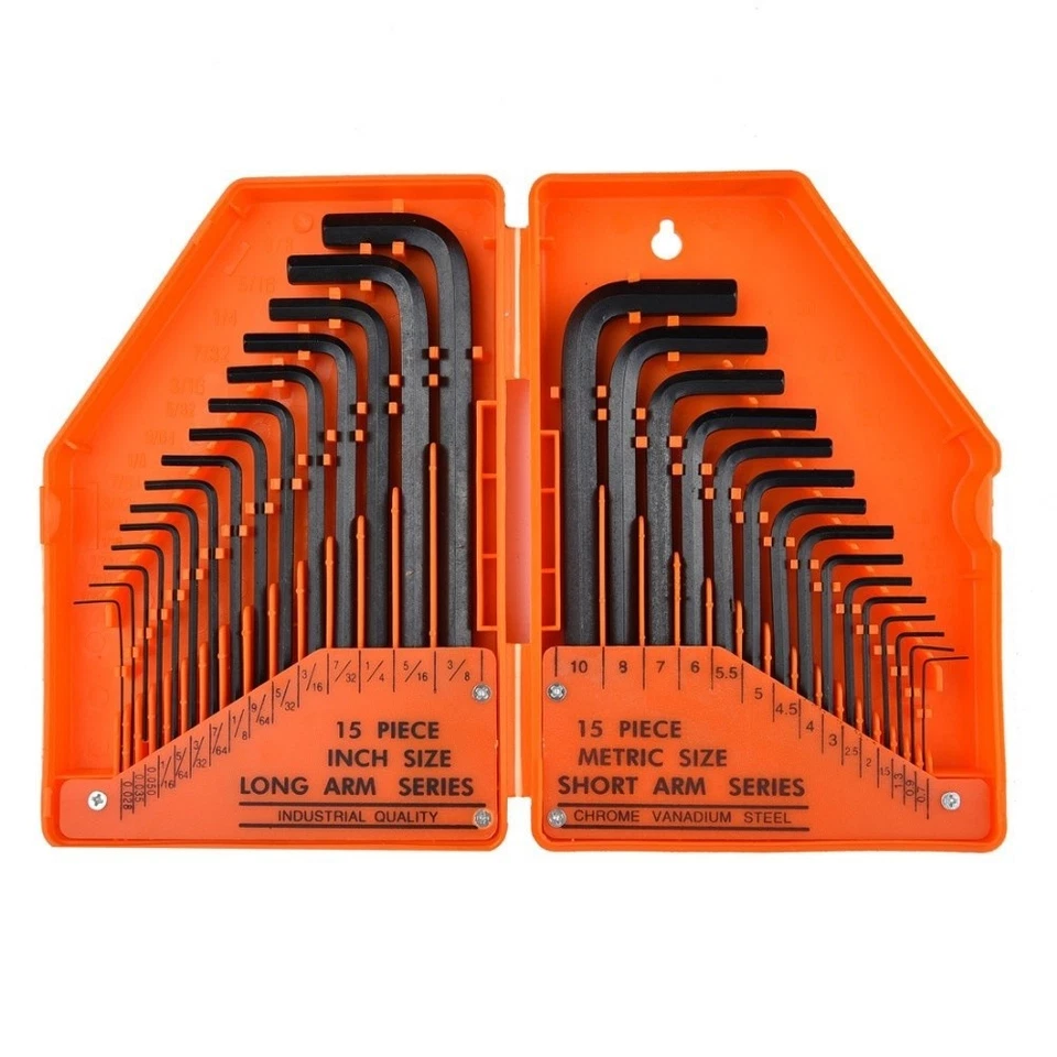 30pc Allen Wrench Set METRIC & SAE Hex Keys for Home DIY & Furniture Assembly - Image 1 of 4
