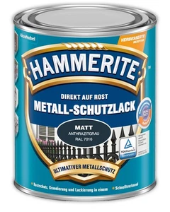Hammerite Metall-Schutzlack MATT ANTHRAZIT GRAU 750ml Metallschutzlack Rost - Bild 1 von 1