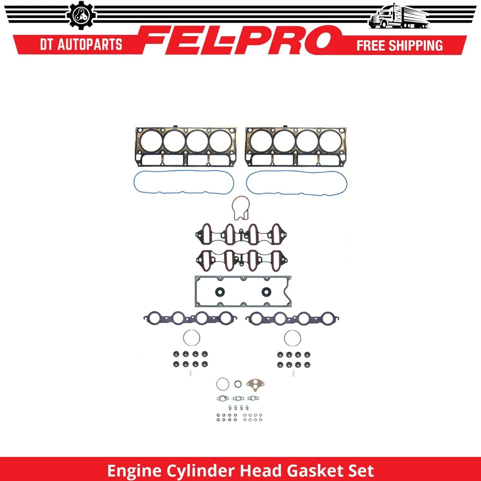 Комплект прокладок головки блока цилиндров для Chevrolet Silverado 3500 6,0 л 2001-2003 годов выпуска Fel-Pro - Изображение 1 из 1
