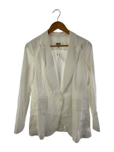 MAISON MARGIELA MM6 Giacca sartoriale 40 Cotone WHT Plain S32BN0143 Collare sporco Cappotto bianco