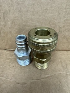 Conector rápido neumático Hansen latón 1" MNPT antichispas acoplamiento y juego de enchufes - Imagen 1 de 10