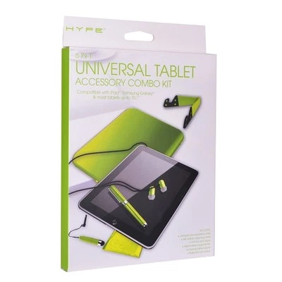 Hype 6-in-1 Universal Tablet Accessory Kit w/Neoprene Case Stand Stylus Earphone - Image 1 of 3