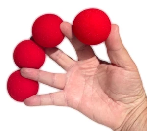 GOSH 2” PRO RED SPONGE BALLS Bright Soft 4 Set Magic Trick Goshman Professional - Foto 1 di 14