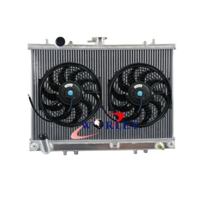 3 ROW Alloy Radiator+FAN For Mitsubishi TRITON MK 3.0L 6Cyl V6 10/1996-6/2006 - image 1 of 4
