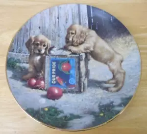 Placa de coleccionista "Double Take" Puppy Playtime 8,5" (1987) Rivershore - Imagen 1 de 5