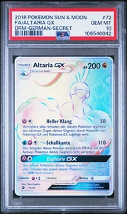 PSA 10 Altaria GX 72/70 Rainbow Rare - 2018 Pokémon Dragon Majesty German - POP1 - Bild 1 von 2