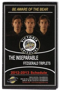 2012-13 Victoria Grizzlies BCHL Hockey Schedule !!! Kirby's Source For Sports - Picture 1 of 1