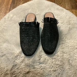 LINEA PAOLO Andine Raffia Womens Mule Black Size US 11 Slide Shoes Slip On Text - Picture 1 of 9