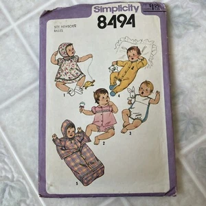 Simplicity 8494 Babies or Infants Layette Pattern Size Newborn 7-13 pounds Uncut - Picture 1 of 4
