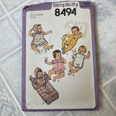 Simplicity 8494 Babies or Infants Layette Pattern Size Newborn 7-13 pounds Uncut - Image 1 of 4