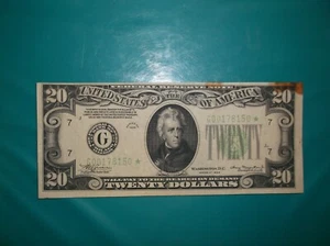 1934 20 $ FRN of Chicago Star - Picture 1 of 2