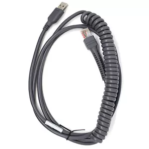 9FT 3M Coiled USB Cable For Zebra LS2208 LS4208 DS6708 LS1203 CBA-U12-C09ZAR - Foto 1 di 2