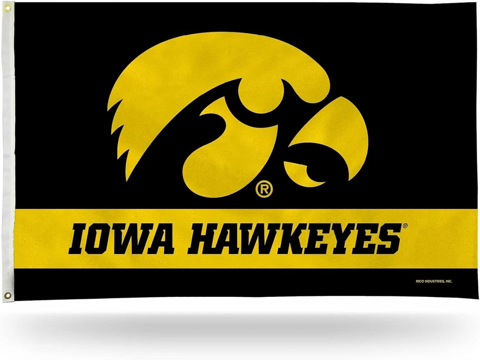 Iowa Hawkeyes Flag 3'X5' Flag Primary Logo - Image 1 of 1