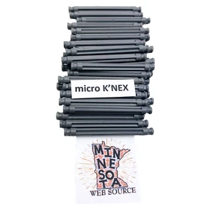 100 Aste MICRO Knex Grigio Scuro 1,6" - K'nex Piccole Mini Ricambi - Foto 1 di 2