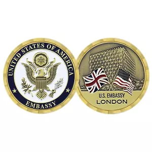 UNITED STATES EMBASSY LONDON ENGLAND 1.75" CHALLENGE COIN - Picture 1 of 1