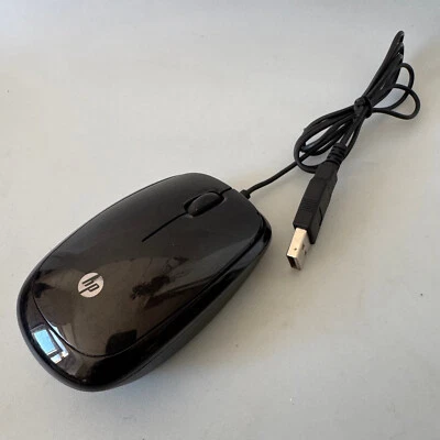 HP X1200 Optical Scroll Wheel Wired USB Mouse 3 Button Black Compact PC Laptop - Image 1 of 4