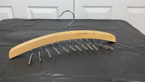 24 Tie Wooden Belt Hanger Belt Scarf Holder Closet Organizer Rack Hook Hanger US - Picture 1 of 6