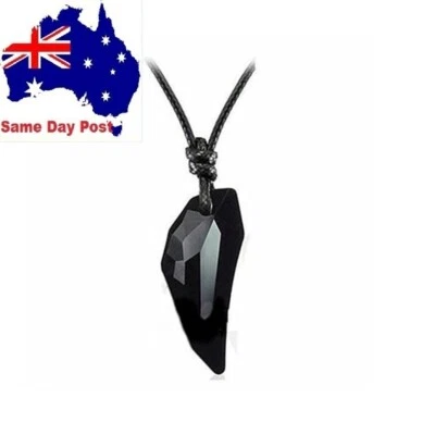 Delysia King Men's Fashion Black Glass Wolf Tooth Pendant Necklace with Rope - image 1 of 4