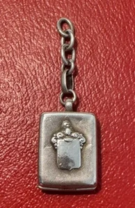 Rare Victorian 800 Silver Book Shaped Locket with Coat Of Arms - Very Old - Picture 1 of 14