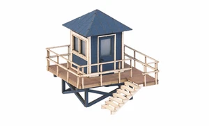 HO/OO Scale Noch 14265 Lifeguard Tower with Shark Fin Laser Cut Card Kit BNIB - Bild 1 von 5
