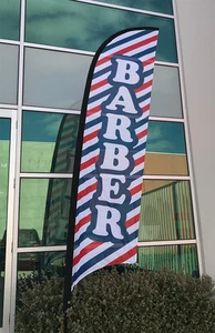 3.5m Barber Replacement Flag/ Hair Salon Sign Flag Banner (without Pole & Base) - Picture 1 of 3