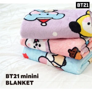 BTS BT21 Official Authentic Goods minini Blanket 100 x 75cm + Tracking Number - Picture 1 of 13