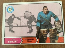 NHL HOCKEY CARD Les Binkley #100 EX Pittsburgh Penguins Rookie 1968-69.