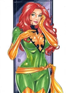 Phoenix Jeans grau Original Kunst von Elberty Oliviera 11 x 17 - Bild 1 von 1