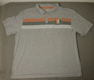 Miami Hurricanes Polo Shirt Men's 4X Big & Tall NCAA Gray - Picture 1 of 11