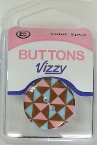 Vizzy Buttons, 2 Hole 23mm, Multicolour, Pack of 2 Buttons, HB5836.51 - Picture 1 of 1