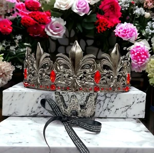 Fleur-de-lis King Crown, Royal Prince Headwear, Medieval Crown for Men - Picture 1 of 8