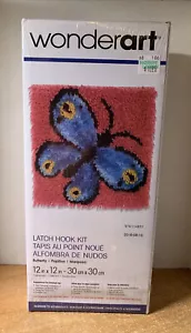 Wonderart Butterfly Latch Hook Kit (#426133) 12" X 12" - Picture 1 of 5