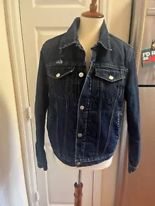 GAP 1969 Distressed Denim Sherpa Lined Jean Jacket/Coat RN54023 EUC Men's S - Picture 1 of 10