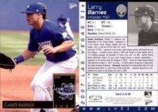 Larry Barnes 2007 MultiAd Las Vegas 51s #3 Card *AutographDen*