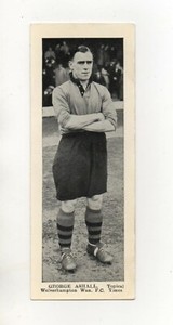 Football -Topical Times Small Panel Card 125 x 46  - George Ashall  Wolves
