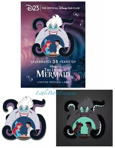 Disney D23 Little Mermaid 35th Anniversary GITD Pin Ursula Ariel Eric LE 1500 - Picture 1 of 12
