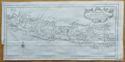Mapa Java Yakarta Indonesia - Grabado original Bellin - 1750 Foto 1 de 3