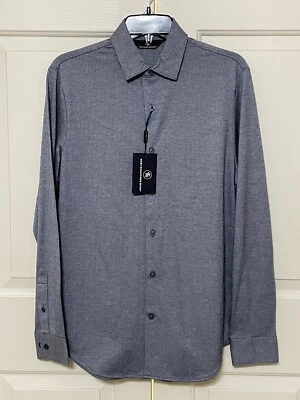 NUEVO CON ETIQUETAS Hart Schaffner Marx Talla S Azul Manga Larga Camisa Abotonada Hombre $98 Foto 1 de 4