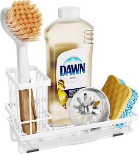 Stainless Steel Sink Caddy Organizer - Sponge & Soap Holder for Kitchen Counter - Picture 1 of 13